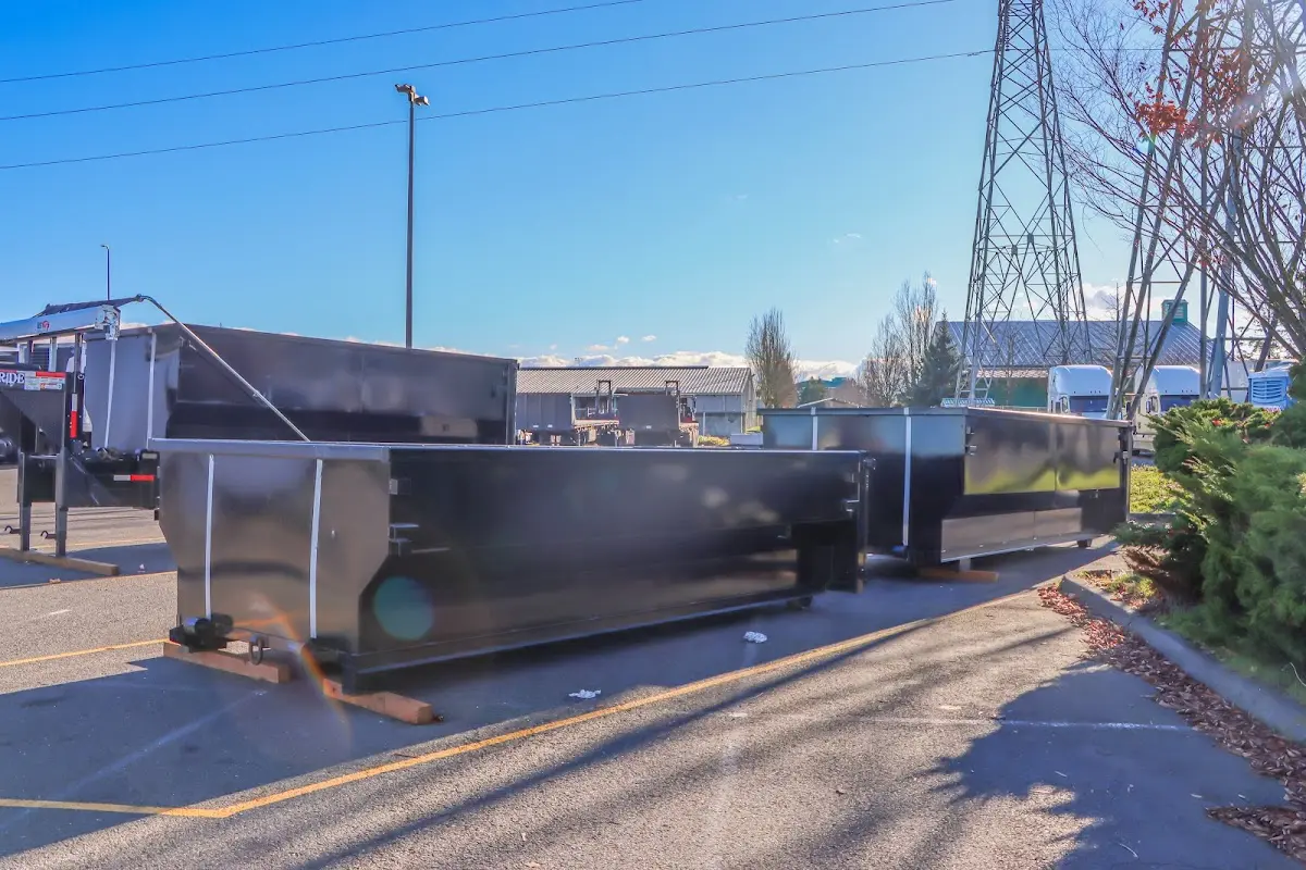 Roll-off dumpster ready for waste disposal at job site for Construction Dumpster Rental in Goldenrod